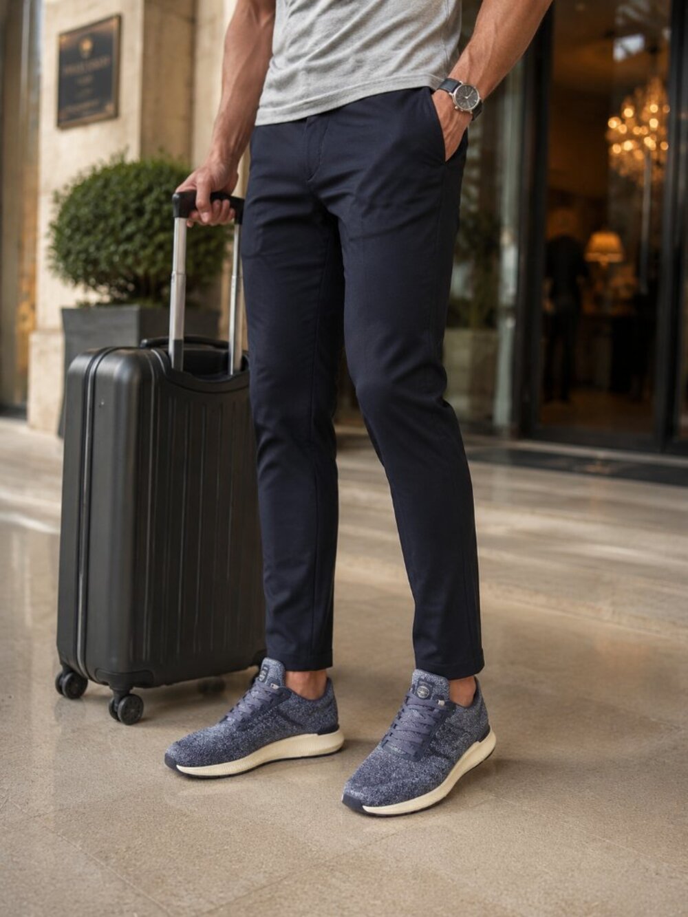 Peter Millar Hyperlight Apollo Glide Navy Knit Sneakers Men’s 9.5 qme